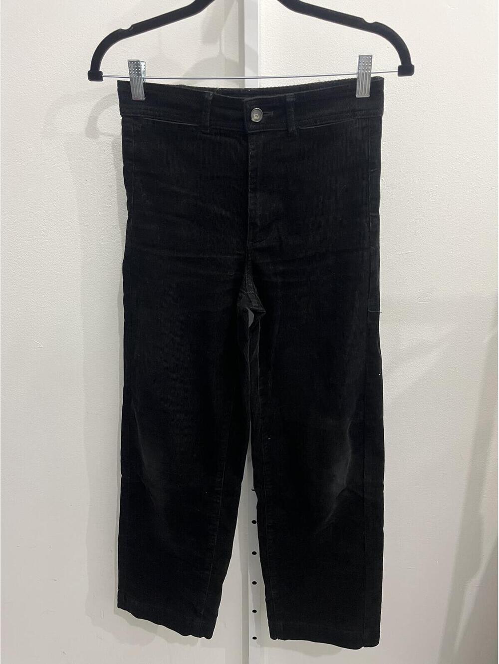 Everlane Black Corduroy Straight Leg Pants